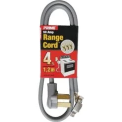 Prime Wire & Cable® Srdt 4 Ft. 50 Amp Range Power Cord (Gray) -Household Supplies Store 301034 v InthePackageView Lg
