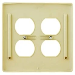 Hubbell 2-Gang Mid-Size Receptacle Wall Plate (25-Pack) (Ivory) -Household Supplies Store 301226 BackView UNI Lg