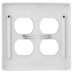 Hubbell 2-Gang Mid-Size Receptacle Wall Plate (25-Pack) (White) -Household Supplies Store 301228 BackView UNI Lg