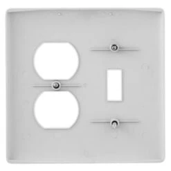 Hubbell 2-Gang Mid-Sized Combination Nylon Wall Plate (25-Pack) (White) -Household Supplies Store 301235 BackView UNI Lg