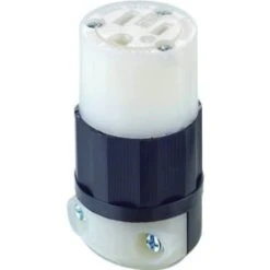 Leviton 15 A 125-Volt Industrial Grd Straight Bld Fml Connector Black/white