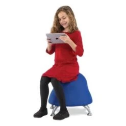 Safco Runtz™ Ball Chair, Backless, 13.5" To 17" High, Blue Fabric Seat 9 Safco Runtz™ Ball Chair, Backless, 13.5" To 17" High, Blue Fabric Seat -Household Supplies Store 313006 LeftView Lg
