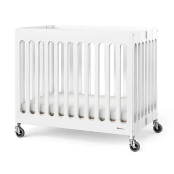 Foundations Compact Boutique™ Folding Crib, Slatted Foam Mattress, White 3 Foundations Compact Boutique™ Folding Crib, Slatted Foam Mattress, White