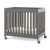 Foundations Compact Boutique™ Folding Crib, Slatted Foam Mattress, Dapper Gray -Household Supplies Store 314252 MainProductImage Lg