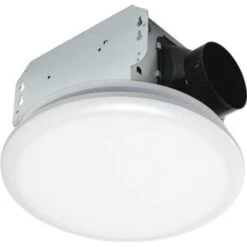 Homewerks 50 Cfm Light & Fit Ceiling Mount Bathroom Exhaust Fan With Led Light