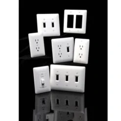 Taymac Masque 1-Gang Plastic Decorator Wall Plate Toggle Cover (5-Pack) (White) -Household Supplies Store 328072 w DetailedProductView11 Lg