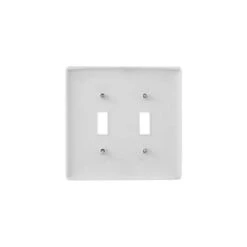 Hubbell 2-Gang Mid-Size Toggle Polycarbonate Wall Plate (25-Pack) (White) -Household Supplies Store 328196 BackView UNI Lg