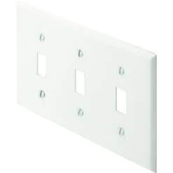 Titan3 3-Gang Metal Toggle Wall Plate (10-Pack) (White)