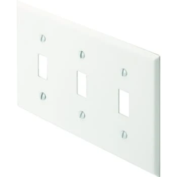 Titan3 3-Gang Metal Toggle Wall Plate (10-Pack) (White) 3 Titan3 3-Gang Metal Toggle Wall Plate (10-Pack) (White)