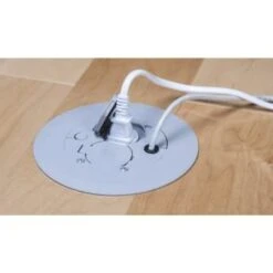 Hubbell Round Non-Metallic Floor Box Cover Kit W/ 2-Lift Lid (Gray) -Household Supplies Store 332518 DetailedProductView2 UNI Lg