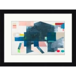Clearwater Art Collection Abstract Theme, Cool Scheme, Black Frame