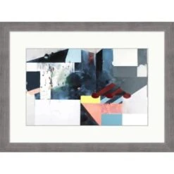 Clearwater Art Collection Abstract Theme B, Cool Scheme, Silver Frame