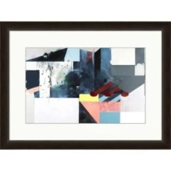Clearwater Art Collection Collection Abstract Theme B, Cool Scheme, Espresso Frame