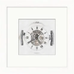 Clearwater Art Collection Clock, Neutral Scheme, White Frame
