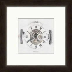 Clearwater Art Collection Clock, Neutral Scheme, Espresso Frame