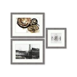 Clearwater Art Collection In A Box,king Sofa,neutral,silver Frame,pack Of 3