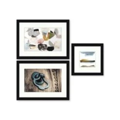 Clearwater Art Collection In A Box, King Sofa,warm,black Frame,pack Of 3