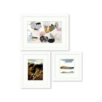 Clearwater Art Collection In A Box,king,warm Scheme,white Frame,pack Of 3 3 Clearwater Art Collection In A Box,king,warm Scheme,white Frame,pack Of 3