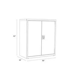 Hirsh Welded Steel Storage Cabinet With 2 Shelves, 18" D X 36" W X 42" H, Black 23 Hirsh Welded Steel Storage Cabinet With 2 Shelves, 18" D X 36" W X 42" H, Black -Household Supplies Store 334044 DetailedProductView13 Lg
