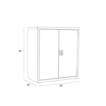 Hirsh Welded Steel Storage Cabinet With 2 Shelves, 18" D X 36" W X 42" H, Black 13 Hirsh Welded Steel Storage Cabinet With 2 Shelves, 18" D X 36" W X 42" H, Black - Image 11