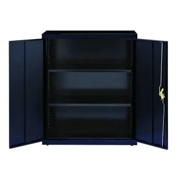 Hirsh Welded Steel Storage Cabinet With 2 Shelves, 18" D X 36" W X 42" H, Black 7 Hirsh Welded Steel Storage Cabinet With 2 Shelves, 18" D X 36" W X 42" H, Black - Image 5