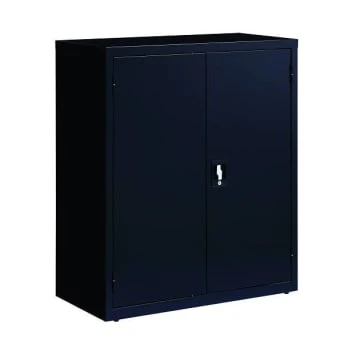 Hirsh Welded Steel Storage Cabinet With 2 Shelves, 18" D X 36" W X 42" H, Black 4 Hirsh Welded Steel Storage Cabinet With 2 Shelves, 18" D X 36" W X 42" H, Black - Image 2