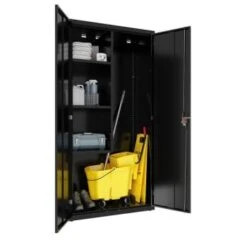 Hirsh Janitorial Cabinet, 18" D X 36" W X 72" H, Black 13 Hirsh Janitorial Cabinet, 18" D X 36" W X 72" H, Black -Household Supplies Store 334050 DetailedProductView7 Lg