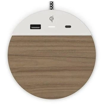 Nonstop White Housing Walnut Wood Grain Laminate Charging Pad 3 Nonstop White Housing Walnut Wood Grain Laminate Charging Pad