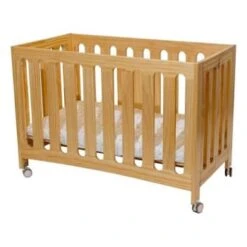 Coverplay Caden Wood Folding Crib Designed For Small Spaces