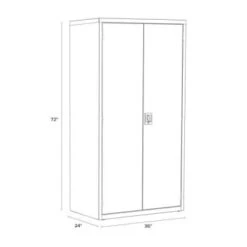 Hirsh Welded Steel Storage Cabinet With 4 Adjustable Shelves, 24" D X 36" W X 72" H, Light Gray 25 Hirsh Welded Steel Storage Cabinet With 4 Adjustable Shelves, 24" D X 36" W X 72" H, Light Gray -Household Supplies Store 334533 DetailedProductView13 Lg