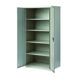 Hirsh Welded Steel Storage Cabinet With 4 Adjustable Shelves, 24" D X 36" W X 72" H, Light Gray 20 Hirsh Welded Steel Storage Cabinet With 4 Adjustable Shelves, 24" D X 36" W X 72" H, Light Gray -Household Supplies Store 334533 DetailedProductView4 Lg