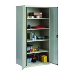 Hirsh Welded Steel Storage Cabinet With 4 Adjustable Shelves, 24" D X 36" W X 72" H, Light Gray 21 Hirsh Welded Steel Storage Cabinet With 4 Adjustable Shelves, 24" D X 36" W X 72" H, Light Gray -Household Supplies Store 334533 DetailedProductView7 Lg