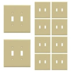 Maintenance Warehouse® 2-Gang Jumbo Wall Plate (10-Pack) (Ivory) -Household Supplies Store 336030 v CompositeImage BUS Lg