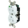Hubbell® 20 Amp 125 Volt Hospital-Grade Duplex Standard Outlet (White)