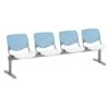 Kfi Seating Kool 4-Seat Reception Bench, Sky Blue Backs, White Seats -Household Supplies Store 461115 w MainProductImage Lg