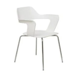 Kfi Seating Julep Stack Chair With Flex Shell, White