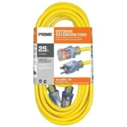 Prime Wire & Cable® Sjtw 25 Ft 15 Amp 12/3-Gauge Outdoor Power Extension Cord (Yellow) 5 Prime Wire & Cable® Sjtw 25 Ft 15 Amp 12/3-Gauge Outdoor Power Extension Cord (Yellow) -Household Supplies Store 502575 InthePackageView UNI Lg