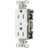 Hubbell® 15 Amp 3-Wire Grounding Straight Blade Duplex Standard Outlet (White)