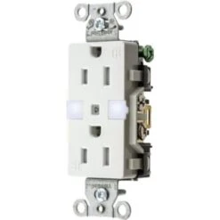 Hubbell® 15 Amp 3-Wire Grounding Straight Blade Duplex Standard Outlet (White)