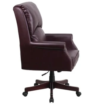 Flash Furniture High-Back Pillow Back Burgundy Leather Executive Swivel Office Chair 4 Flash Furniture High-Back Pillow Back Burgundy Leather Executive Swivel Office Chair - Image 2