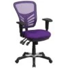 Flash Furniture Mid-Back Purple Mesh Chair With Triple Paddle Control -Household Supplies Store 555309 WebOnly Lg