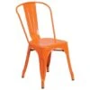 Flash Furniture Indoor/outdoor Metal Stackable Chair (Orange) -Household Supplies Store 602123 WebOnly Lg