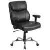 Flash Furniture Big And Tall Black Leather Chair Mid-Back Design 22" Wide Seat -Household Supplies Store 602144 WebOnly Lg