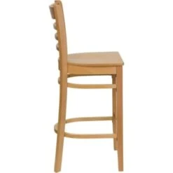 Flash Furniture Hercules Series Natural Wood Finished Wooden Barstool Wood Seat -Household Supplies Store 603535A V Lg