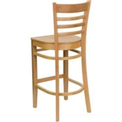 Flash Furniture Hercules Series Natural Wood Finished Wooden Barstool Wood Seat -Household Supplies Store 603535B V Lg