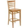 Flash Furniture Hercules Series Natural Wood Finished Wooden Barstool Wood Seat -Household Supplies Store 603535 V Lg