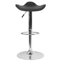 Flash Furniture Backless Contemporary Black Vinyl Adjustable Height Barstool With Chrome Base -Household Supplies Store 603728C WebOnly Lg