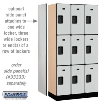 Salsbury Industries® Gray- Triple Tier Designer Wood Locker 6 Feet X 18 Inches 5 Salsbury Industries® Gray- Triple Tier Designer Wood Locker 6 Feet X 18 Inches - Image 3