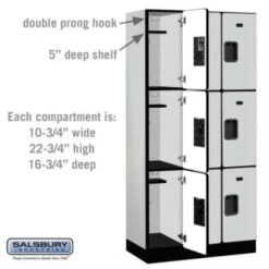 Salsbury Industries® Gray- Triple Tier Designer Wood Locker 6 Feet X 18 Inches 14 Salsbury Industries® Gray- Triple Tier Designer Wood Locker 6 Feet X 18 Inches -Household Supplies Store 621366 w DetailedProductView2 Lg