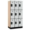 Salsbury Industries® Gray- Triple Tier Designer Wood Locker 6 Feet X 18 Inches